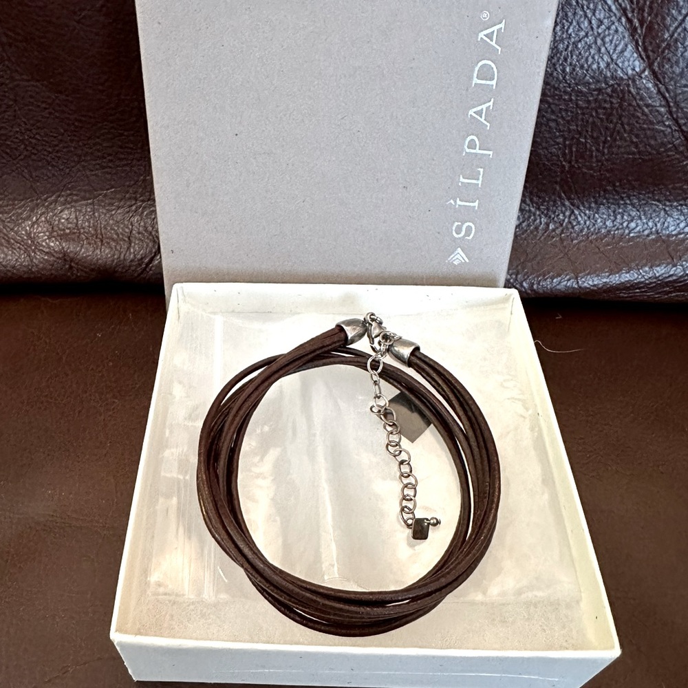 Silpada Triple Strand Leather Necklace